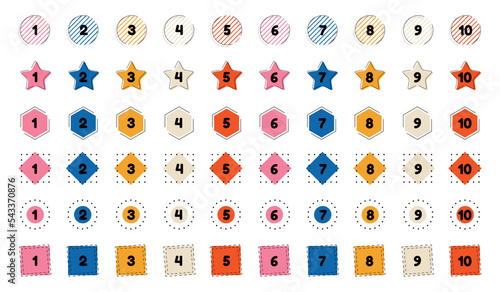 Number Icons Set - Simple Flat Vector Illustrations Isolated On White Background