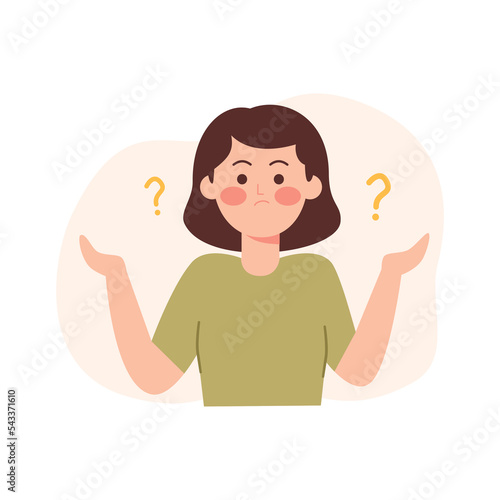 Confused woman thinking about something