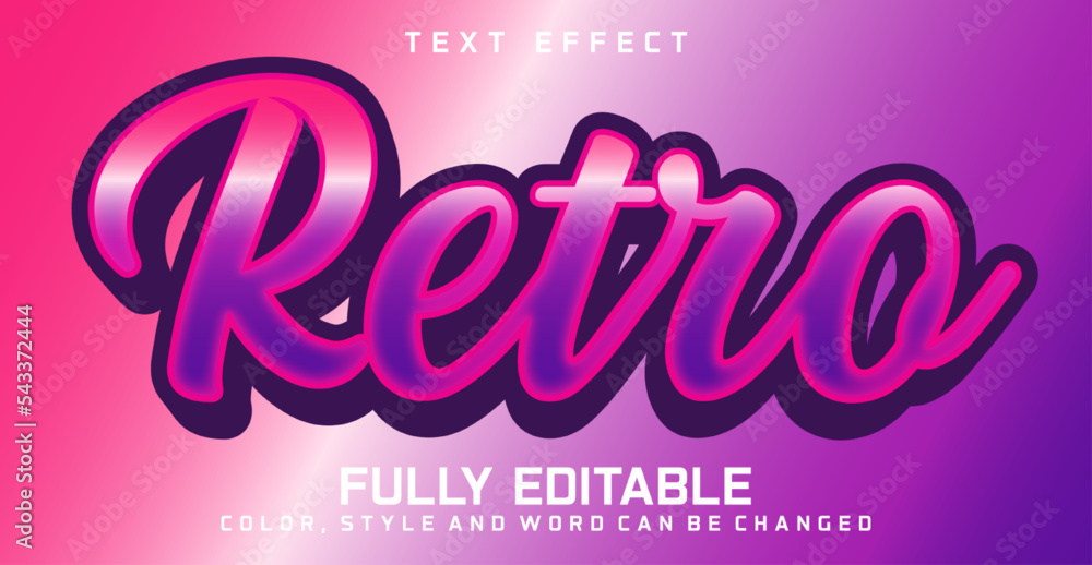 Editable Retro text style effect, text style concept