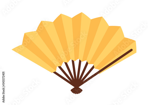 和風素材　黄色(金色)の扇子