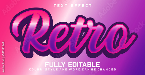 Editable Retro text style effect, text style concept