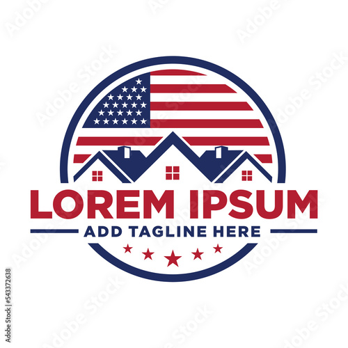 home or building with US flag