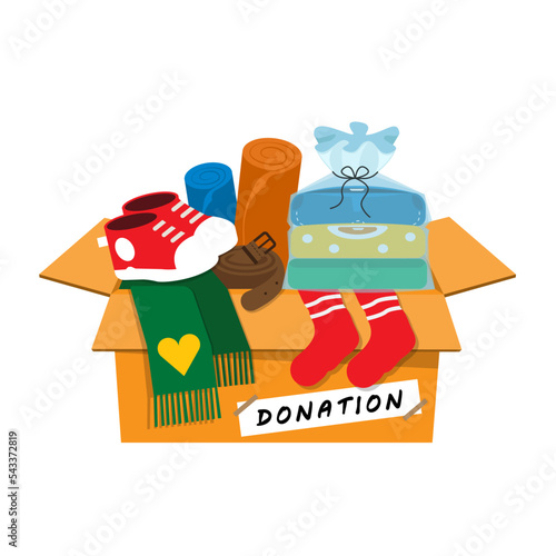 illustration vector of clothes for donating. Donation clothes.