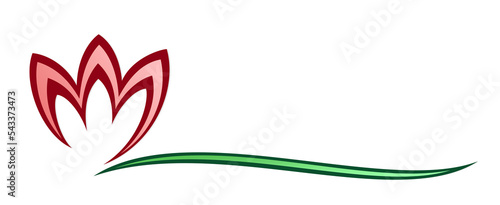 A symbol of a stylized garden flower.