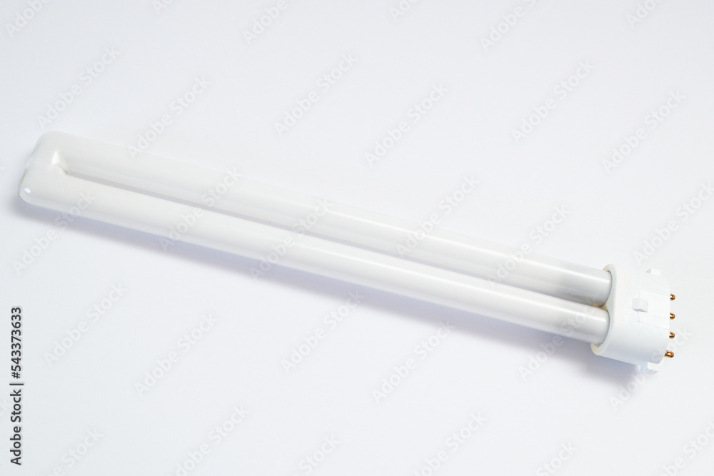 Fluorescent light. Fluorescent light bulb on a white background