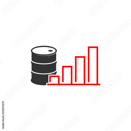 Growth of price for petroleum icon isolated on white background