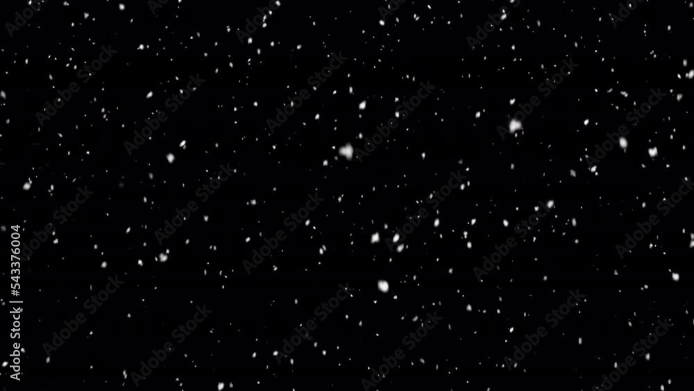 Winter snow - falling snow animation, seamless loop. Alpha channel