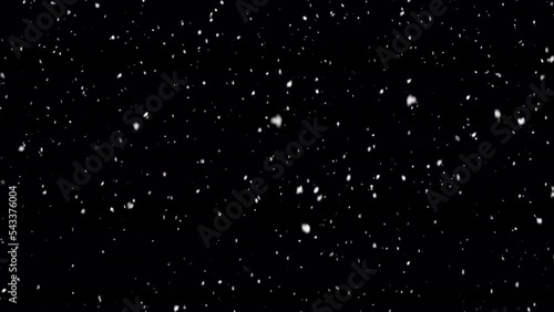 Winter snow - falling snow animation, seamless loop. Alpha channel photo