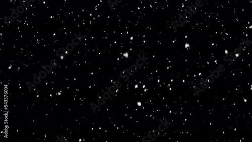 Winter snow - falling snow animation, seamless loop. Alpha channel