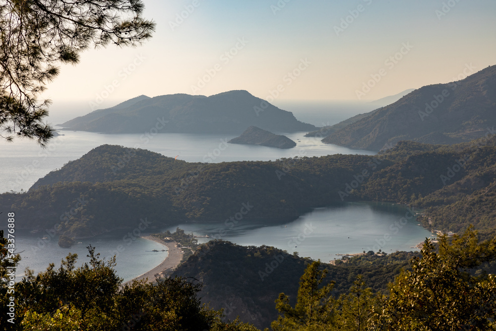 Landscape from Oludeniz beach at sunset, Turkey