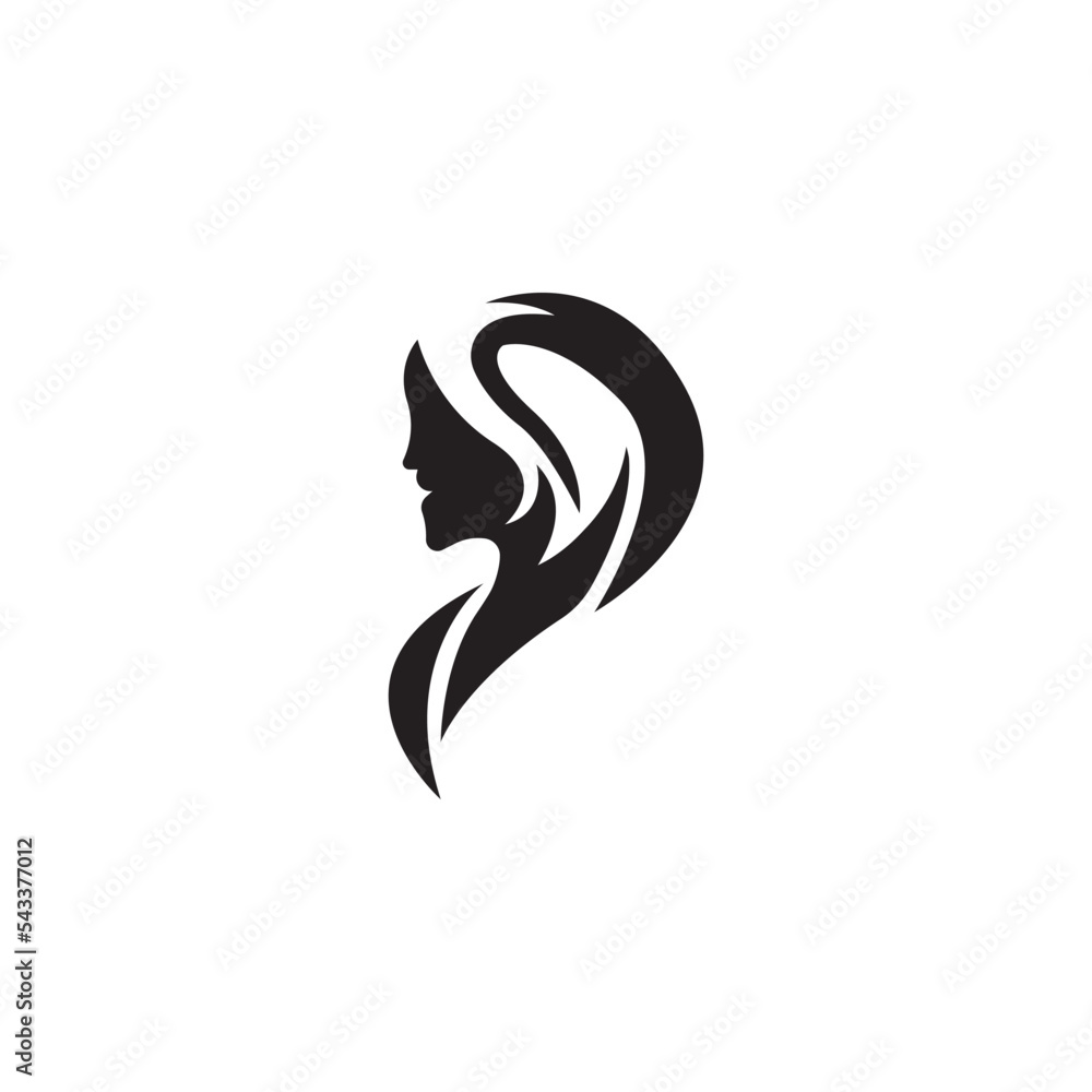 woman face icon logo vector design template