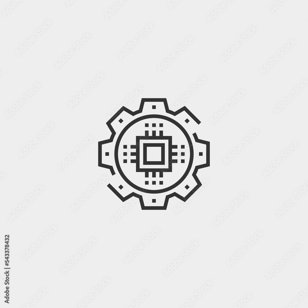Artificial_intelligence vector icon illustration sign Artificial_intelligence vector icon illustration sign