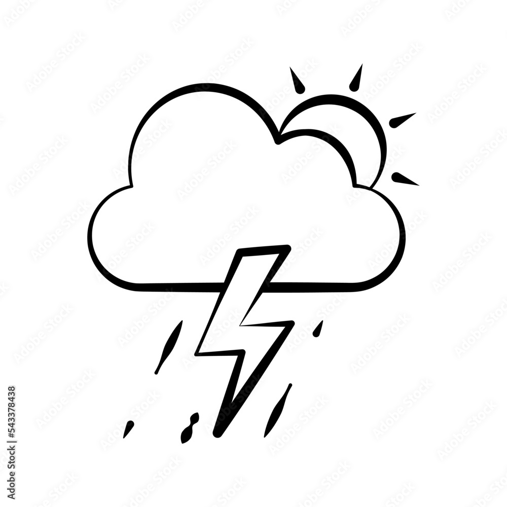 hot weather icon drizzle with lightning flat illustration weather vector icon suitable for web and apps hot weather icon drizzle with lightning flat illustration weather vector icon suitable for web and apps