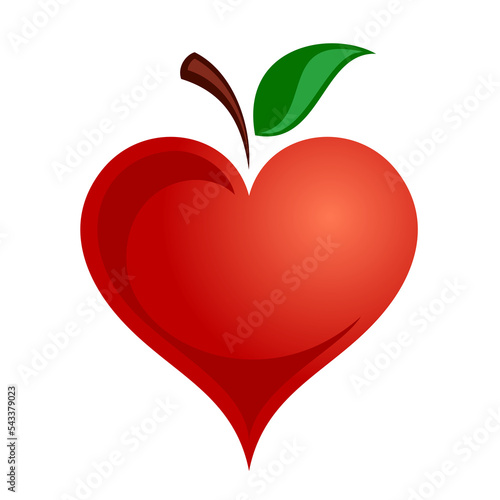Red apple symbol in the shape of a heart.
