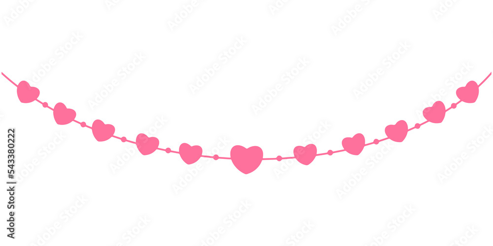 Obraz premium Pink Heart Valentine's Day Banner 