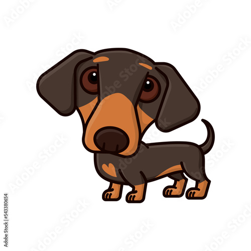 Cute Dachshund cartoon isolated vector illustration for Bobblehead Day on January 7
