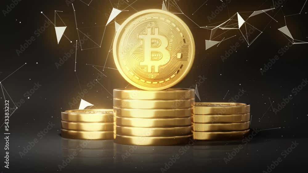 Bitcoin. Crypto currency Gold Bitcoin, BTC, Bit Coin. Macro shot of Bitcoin coins isolated on black background Blockchain technology, bitcoin mining concept. 3d rendering Bitcoin. Crypto currency Gold Bitcoin, BTC, Bit Coin. Macro shot of Bitcoin coins isolated on black background Blockchain technology, bitcoin mining concept. 3d rendering