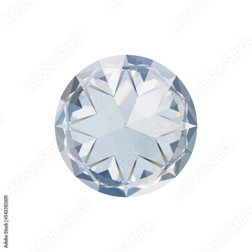 Tableau sur toile Bottom view of Isolated Diamond 3D rendering