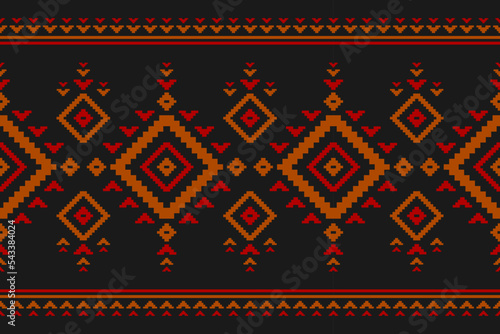 Carpet tribal pattern art. Geometric ethnic seamless pattern traditional. American, Mexican style. Design for background, wallpaper, illustration, fabric, clothing, carpet, textile, batik, embroidery.