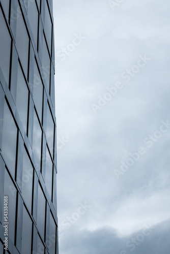 Office building and grey sky - vertical