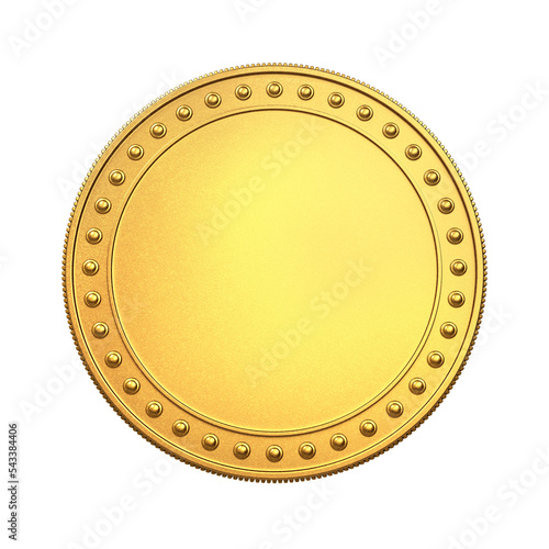 gold medal coin isolated on white background