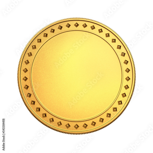 gold medal coin isolated on white background
