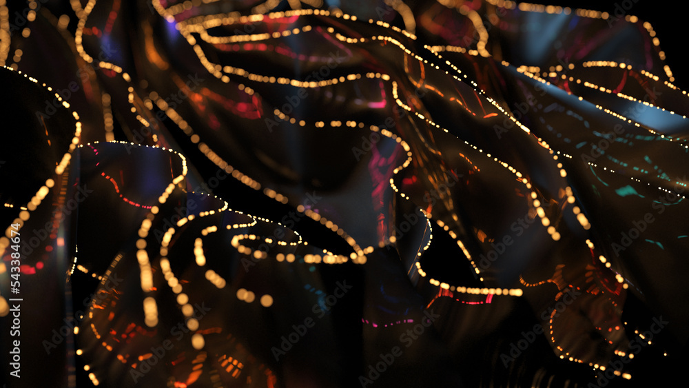 Christmas lights, abstract background, shimmering tinsel with light effect. Stylish fashion backdrop. Christmas lights, abstract background, shimmering tinsel with light effect. Stylish fashion backdrop.