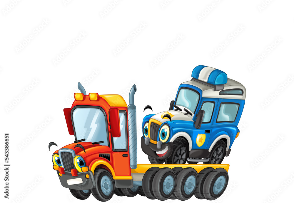 funny cartoon tow truck driver vehicle car isolated funny cartoon tow truck driver vehicle car isolated