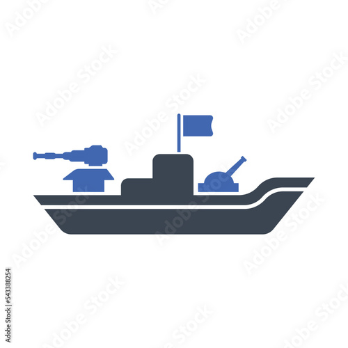 Fototapete War ship icon