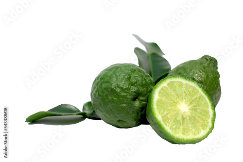 kaffir limes with leaves