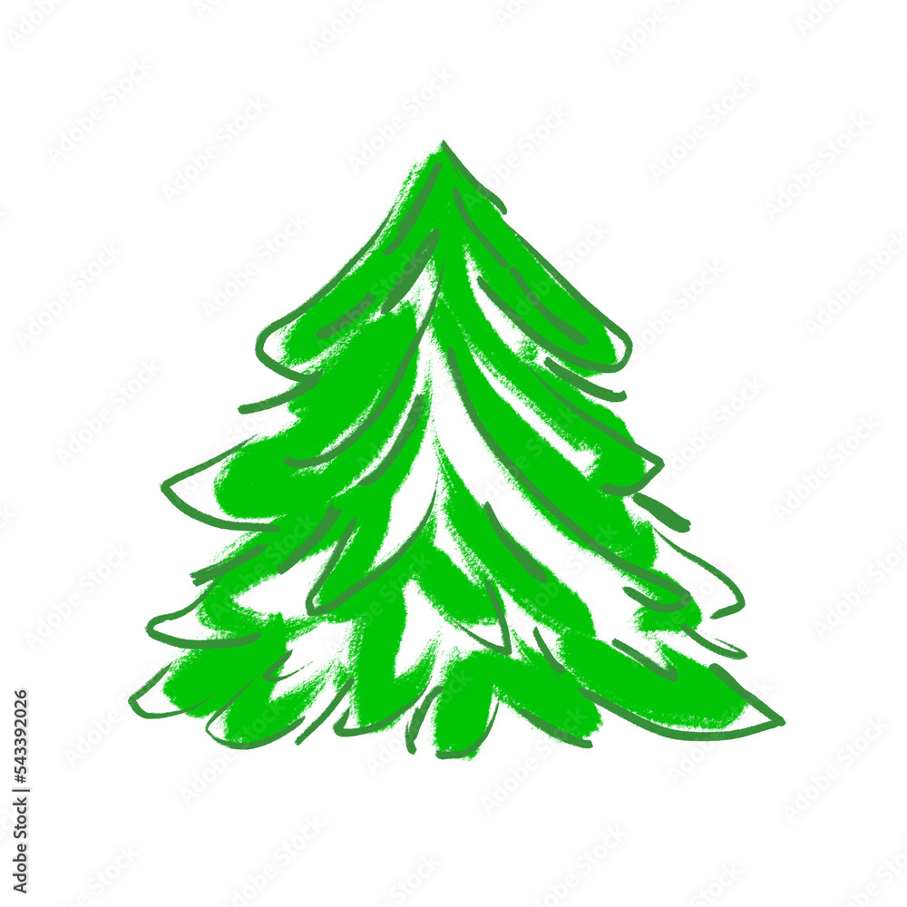 Christmas tree hand drawn illustration Christmas tree hand drawn illustration