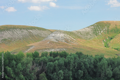 Scenic landscape view, summer sunny countryside