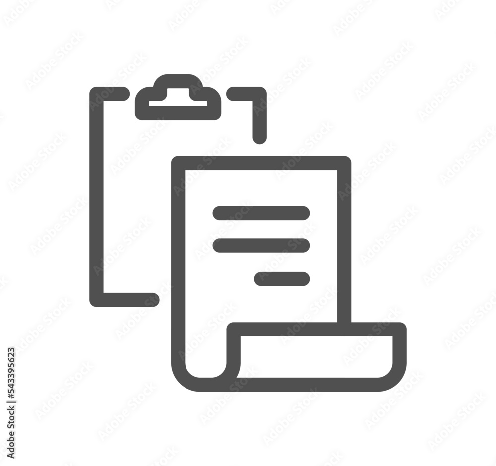 Document and paper icon outline and linear vector. Document and paper icon outline and linear vector.
