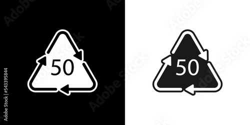 Bio material recycling code 50 FOR. Vector Illustration