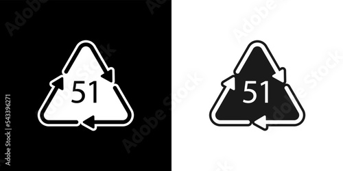 Bio material recycling code 51 FOR. Vector Illustration