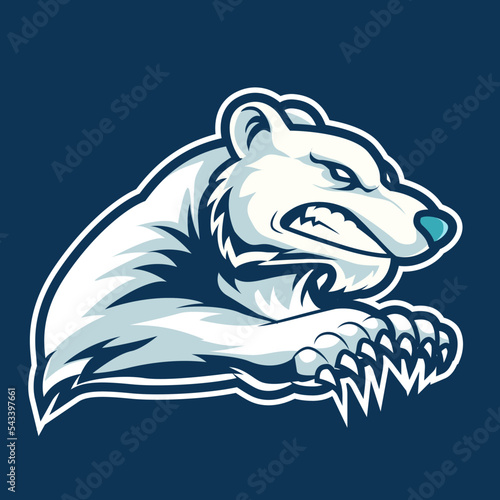 polar bear angry mascot logo vector illustration concept