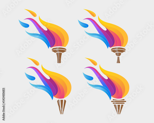 Colorful torch ornament illustration