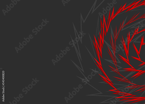 Abstract background with faded gradient spiral spikes pattern and with some copy space area