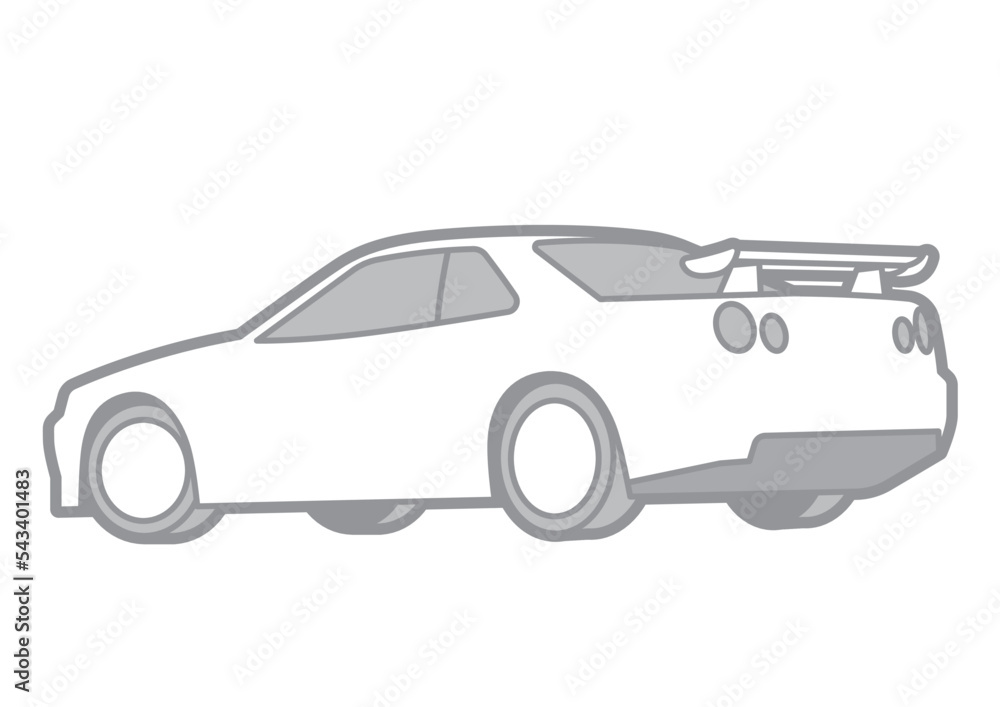 Fototapeta premium JAPANESE SPORT CAR - VECTOR ILLUSTRATOR ON WHITE BACKGROUND - SPORTCAR_T212 : 543401483