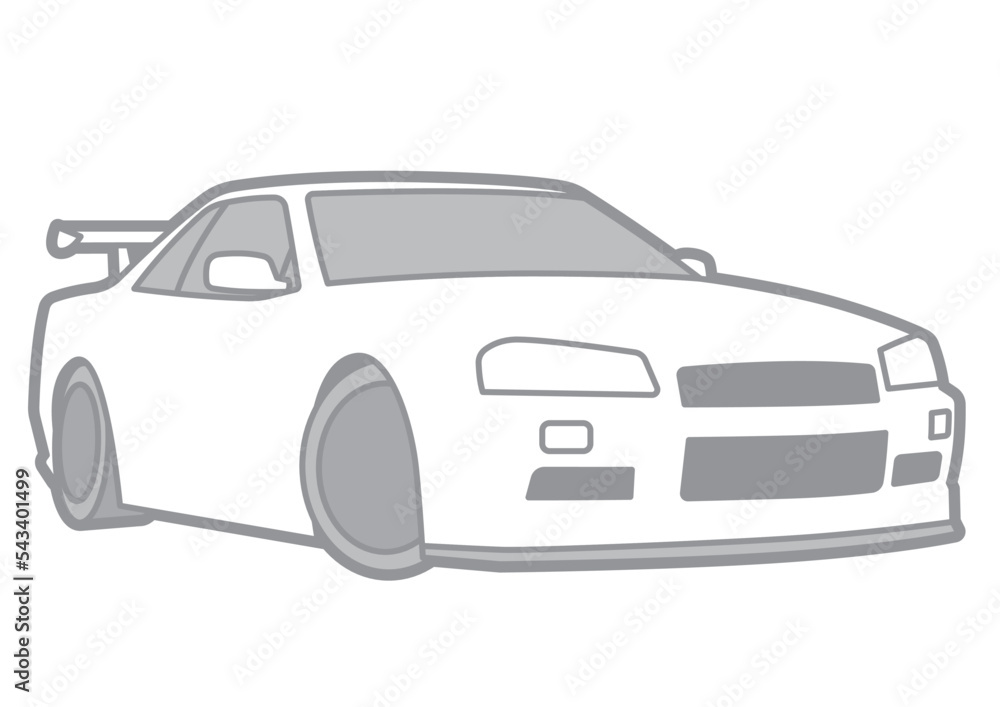 Obraz premium JAPANESE SPORT CAR - VECTOR ILLUSTRATOR ON WHITE BACKGROUND - SPORTCAR_T207 : 543401499