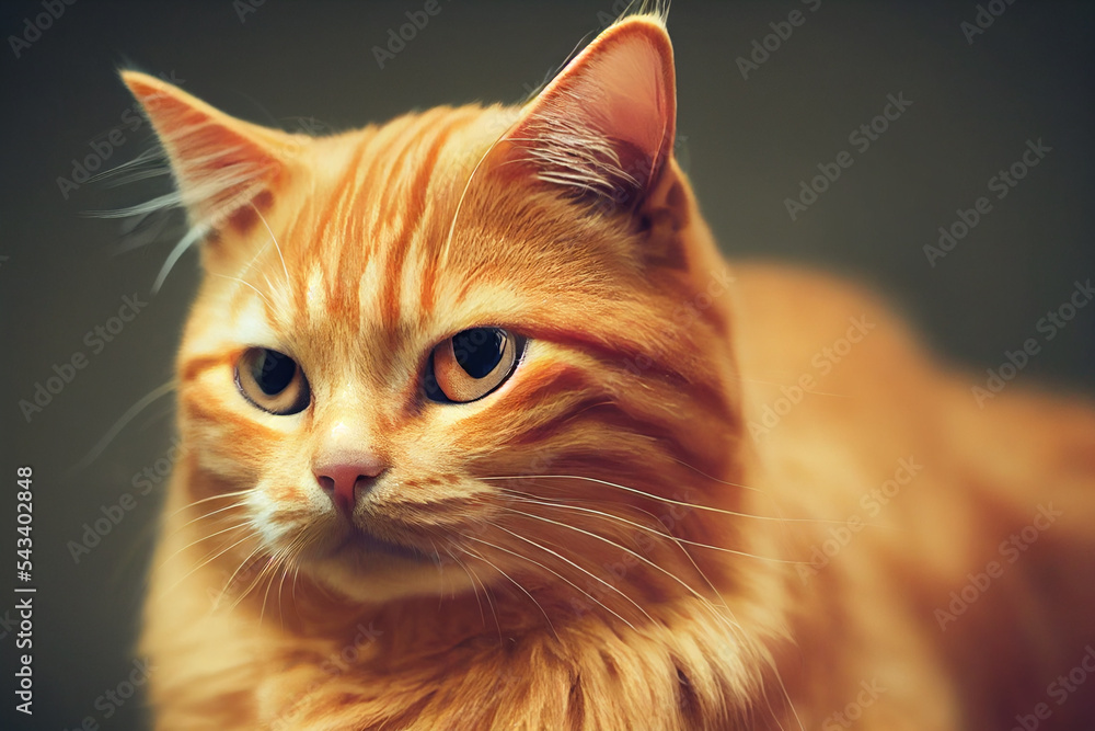 Portrait of a Orange Tabby cat 