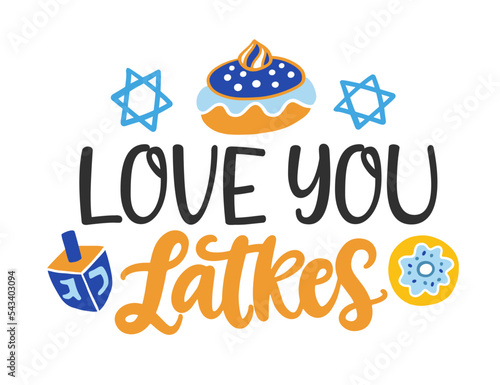 Hanukkah banner template design. Love You Latkes