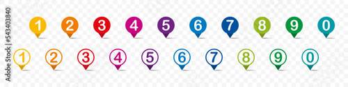 Numbers collection. Number in round. Colorful Number in circle. Vector illustration photo