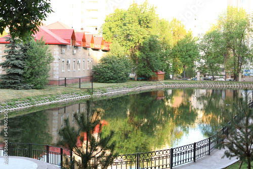 Ufa, Russia May 19, 2021 - Pond in Aksakov Park Ufa, Republic of Bashkortostan photo