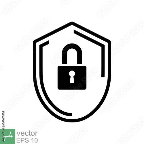 Security icon. Simple flat style. Shield secure, privacy protect, guarantee safe, network guard, safety concept. Vector illustration symbol isolated on white background. EPS 10.