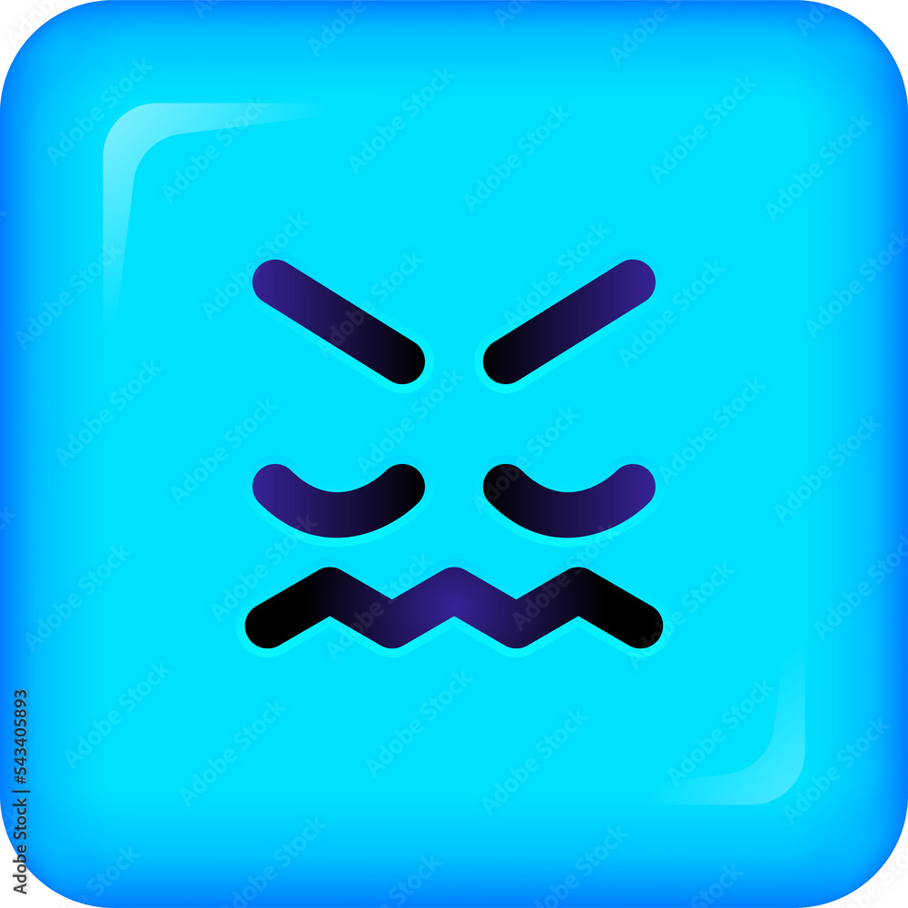 Fototapeta premium Cool square Emoticon. Yellow Emoji faces emoticon smile, digital smiley expression emotion feelings, chat cartoon emotes. png illustration icon