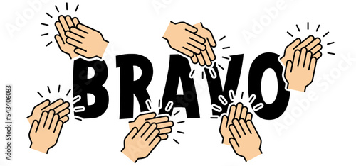 Bravo, supper or bravely and applause icon. Courageously greeting idea moments. Clap hand pictogram. Vector clapping hands. People applaud. Claps symbol icon.