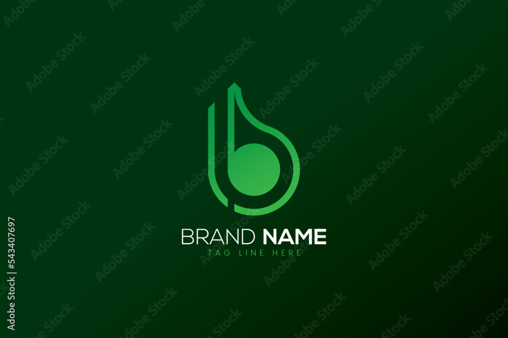 Modern b-letter Nature and Ecology logo with leaf vector design Modern b-letter Nature and Ecology logo with leaf vector design