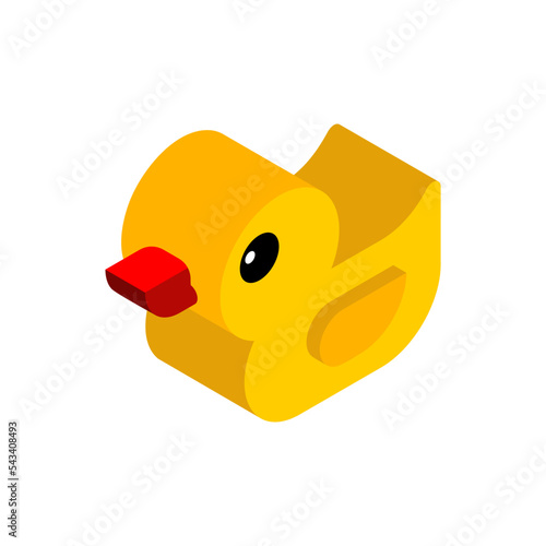 Rubber duck isometric style icon. Vector illustration