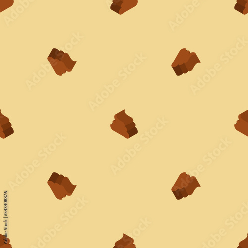 Shit isometric style pattern seamless . Poop background Vector.